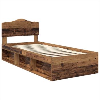 Bettrahmen Altholz 90 x 190 cm Massives Kiefernholz