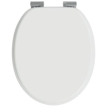 Soft-Close Toilettensitz 2 Stk. Weiß 44 x 38 cm MDF-Platte