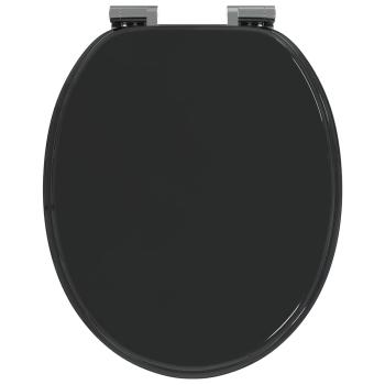 Soft-Close Toilettensitz 2 stk. Schwarz 44 x 38 cm MDF-Platte