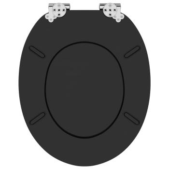 Soft-Close Toilettensitz 2 stk. Schwarz 44 x 38 cm MDF-Platte