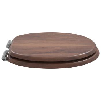 Soft-Close Toilettensitz 2 stk. Braun 44 x 38 cm MDF-Platte