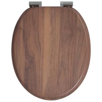 Soft-Close Toilettensitz 2 stk. Braun 44 x 38 cm MDF-Platte