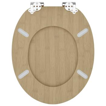 Soft-Close Toilettensitz 2 stk. Heller Bambusfarbton 44 x 38 cm