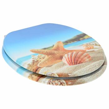 Soft-Close Toilettensitz 2 Stk. Meeres Muschel 44 x 38 cm