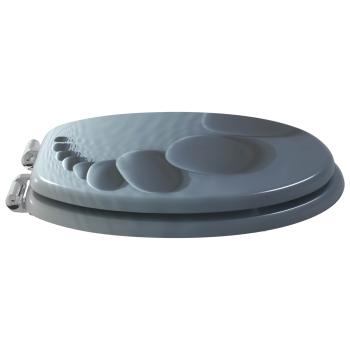 Soft-Close Toilettensitz 2 Stk. Grau 44 x 38 cm MDF-Platte