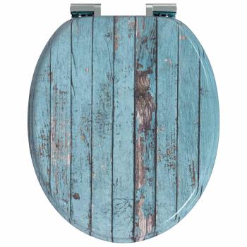 Soft-Close Toilettensitz 2 stk. Blau 44 x 38 cm MDF-Platte