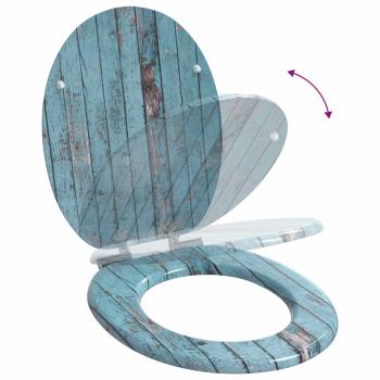 Soft-Close Toilettensitz 2 stk. Blau 44 x 38 cm MDF-Platte
