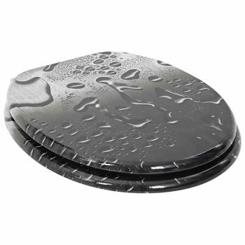 Soft-Close Toilettensitz 2 Stk. Grau 44 x 38 cm MDF-Platte