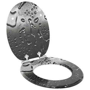 Soft-Close Toilettensitz 2 Stk. Grau 44 x 38 cm MDF-Platte