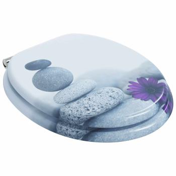 Soft-Close Toilettensitz 2 Stk. Grau 44 x 38 cm MDF-Platte