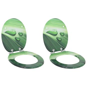 ARDEBO.de - Soft-Close Toilettensitz 2 stk. Grüner Tropfen 44 x 38 cm