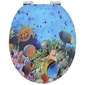 Soft-Close Toilettensitz 2 Stk. Tiefes Meeresblau 44 x 38 cm