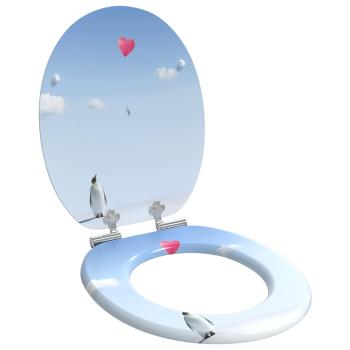 Soft-Close Toilettensitz 2 Stk. Blau 44 x 38 cm MDF-Platte