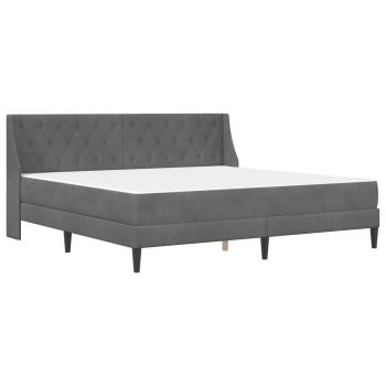 Bettgestell mit Matratze Dunkelgrau 200 x 200 cm Samt