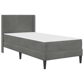 Bettgestell mit Matratze Dunkelgrau 90 x 200 cm Samt