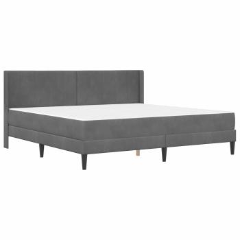 Bettgestell mit Matratze Dunkelgrau 200 x 200 cm Samt