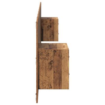 Kopfteil mit Schrank 3 Stk. Altholz Holzwerkstoff
