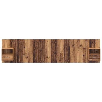 Kopfteil mit Schrank 3 Stk. Altholz Holzwerkstoff