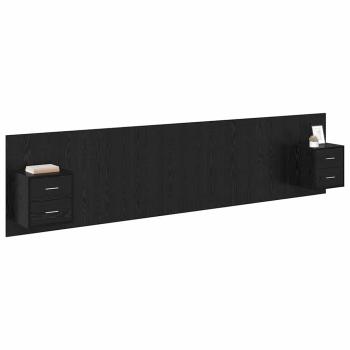 Kopfteil mit Schrank 3 Stk. Schwarz Eichen-Optik Holzwerkstoff