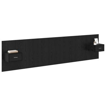 Kopfteil mit Schrank 3 Stk. Schwarz Eichen-Optik Holzwerkstoff
