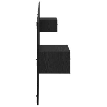 Kopfteil mit Schrank 3 Stk. Schwarz Eichen-Optik Holzwerkstoff