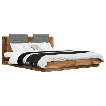 Bettgestell mit Kopfteil Altholz 200 x 200 cm Holzwerkstoff