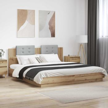 ARDEBO.de - Bettgestell mit Kopfteil Artisan-Eiche 180 x 200 cm
