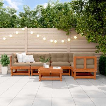 ARDEBO.de - Garten-Lounge-Set 6 stk. Wachsbraun Massives Kiefernholz