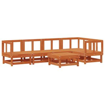Garten-Lounge-Set 6 stk. Wachsbraun Massives Kiefernholz