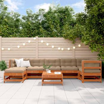 ARDEBO.de - Garten-Lounge-Set 8 Stk. Wachsbraun Massives Kiefernholz
