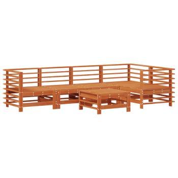 Garten-Lounge-Set 6 stk. Wachsbraun Massives Kiefernholz