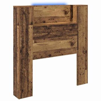 Stauraum Kopfteil mit LED Altholz Holzwerkstoff