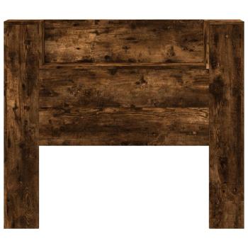 Stauraum Kopfteil mit LED Raucheiche Holzwerkstoff
