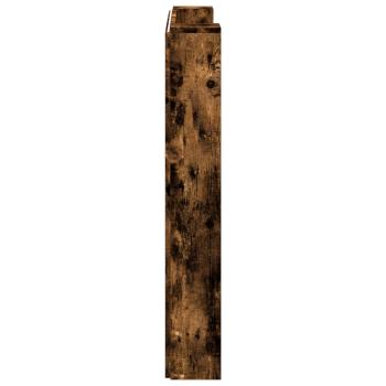 Stauraum Kopfteil mit LED Raucheiche Holzwerkstoff