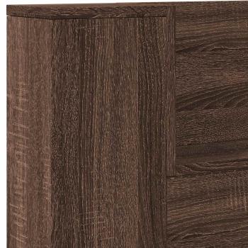 Stauraum Kopfteil mit LED Brauneiche Holzwerkstoff