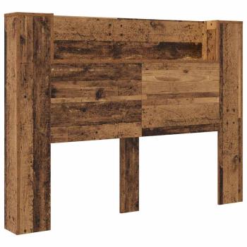 Stauraum Kopfteil mit LED Altholz Holzwerkstoff