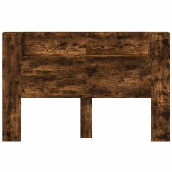 Stauraum Kopfteil mit LED Raucheiche Holzwerkstoff