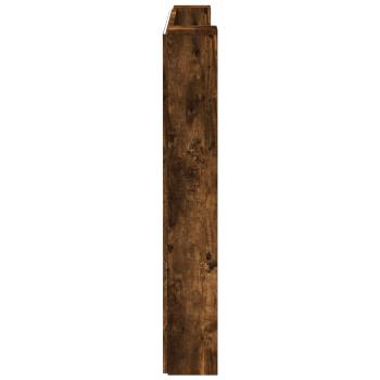 Stauraum Kopfteil mit LED Raucheiche Holzwerkstoff