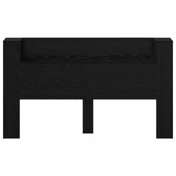 Stauraum Kopfteil mit LED Schwarze Eiche Holzwerkstoff