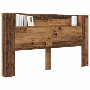 Stauraum Kopfteil mit LED Altholz Holzwerkstoff