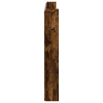 Stauraum Kopfteil mit LED Raucheiche Holzwerkstoff