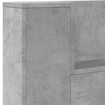 Stauraum Kopfteil mit LED Betongrau Holzwerkstoff