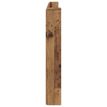 Stauraum Kopfteil mit LED Altholz Holzwerkstoff