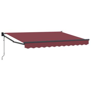 Ausziehbare Markise Bordeauxrot 3,5 x 2 m Polyester und Metall