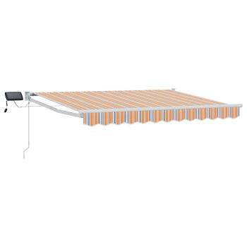 Manuelle Gelenkarmmarkise mit LEDs Blau, Orange, Weiß 3 x 2,5 m