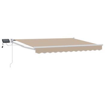 Manuelle Gelenkarmmarkise mit LEDs Beige und Weiß 3 x 2,5 m