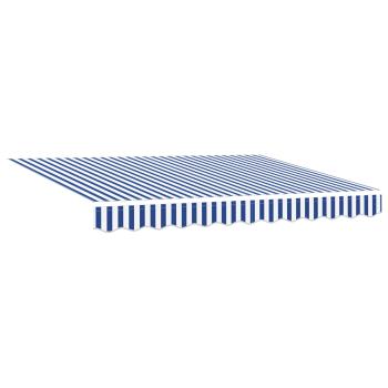 Manuelle Gelenkarmmarkise mit LEDs Blau und Weiß 3,5 x 2,5 m