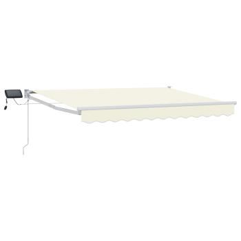 Manuelle Gelenkarmmarkise mit LEDs Creme und Weiß 3,5 x 2,5 m