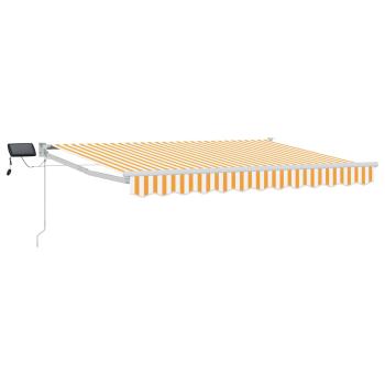 Manuelle Gelenkarmmarkise mit LEDs Orange und Weiß 3,5 x 2,5 m