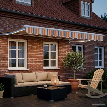 Manuelle Gelenkarmmarkise mit LEDs 3,5 x 2,5 m